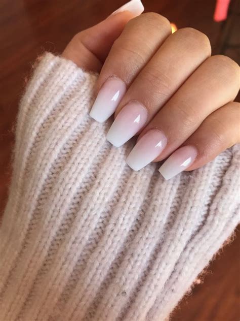 ombre nails nude and white|Nude and white nails